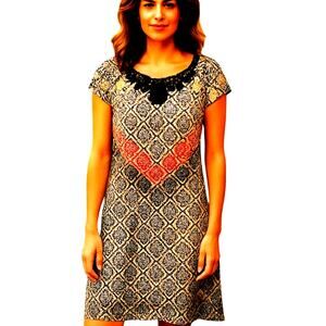 Be Be Small Hi Slits Women's Short Sleeve Maxi BOHO Sun Dress Miss Size 4 6 S